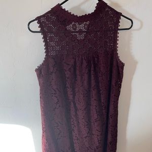 Maroon Lace Dress